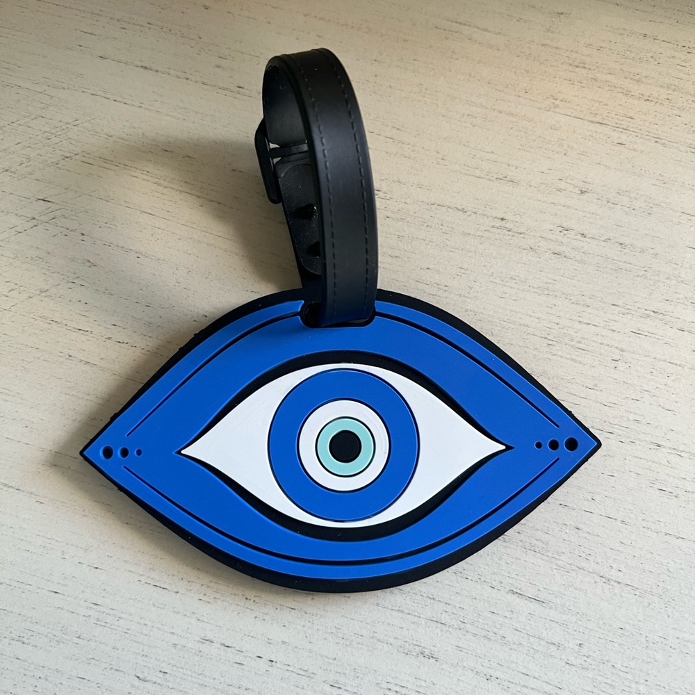 Evil eye luggage tag